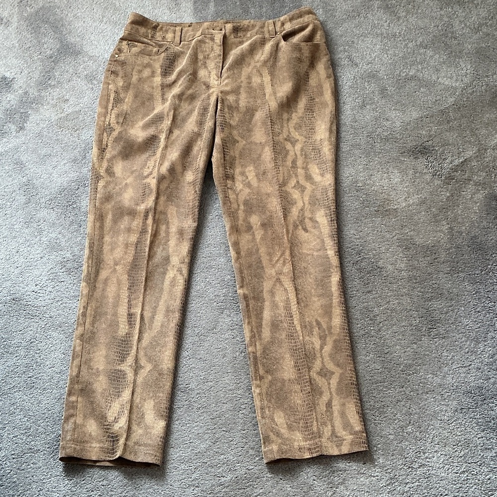 Chico's Brown Patterned Straight Leg Pants